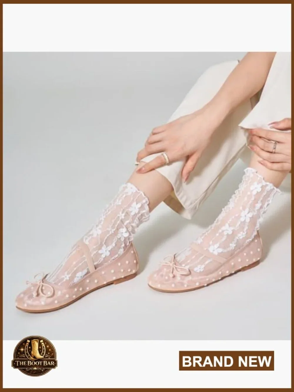 Round Toe Ballet Flats with Elastic Strap Bowknot Comfortable Dress Shoes